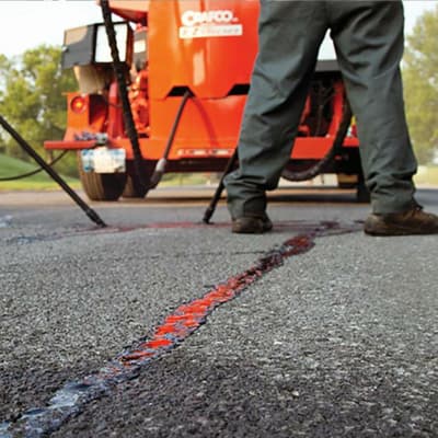 ParkLine Commercial hot-applied asphalt crack sealing